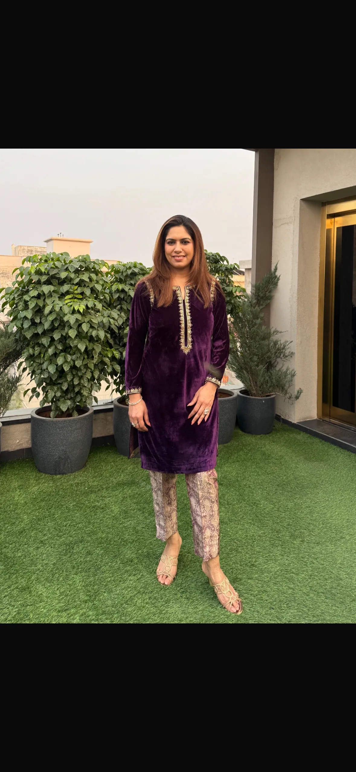 Mauve Tissue Anarkali